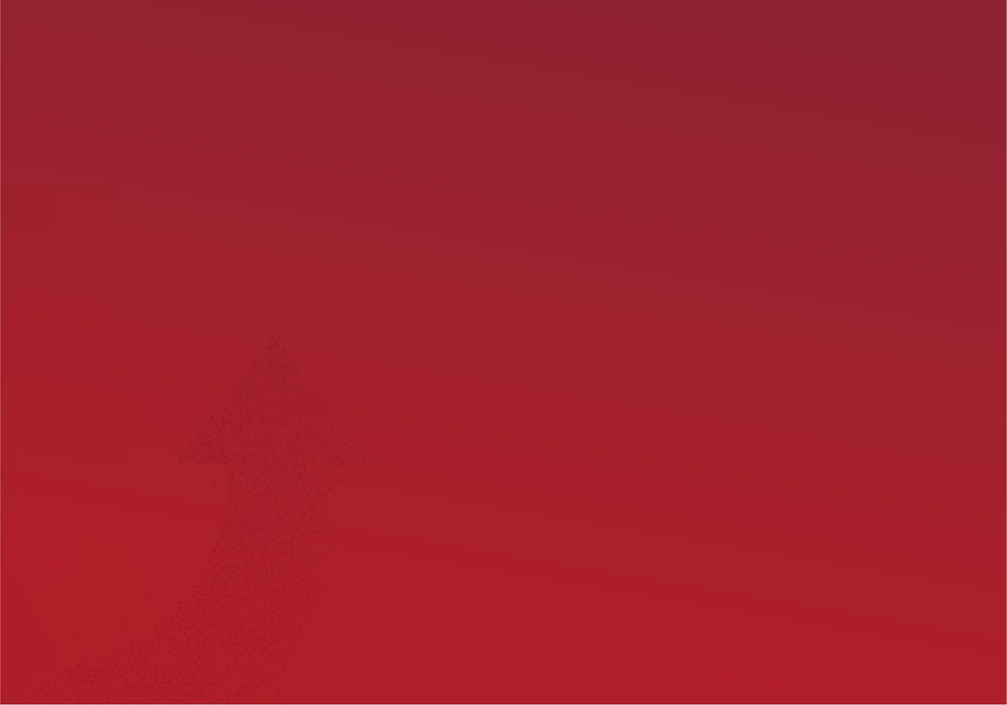 A red textured background with a small faint figure or object in the lower left corner.
