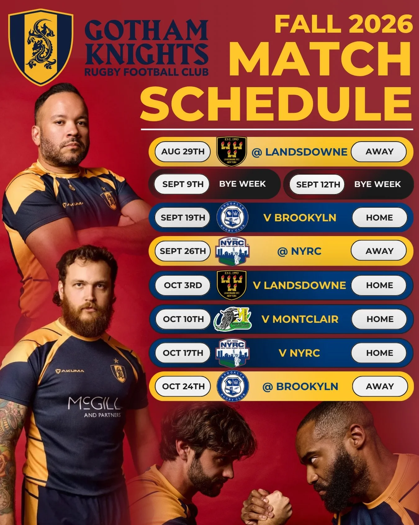 Fresh off a Bingham win, we&rsquo;re gearing up to start our Fall Schedule starting this Saturday Aug 29. From the looks of it, it&rsquo;s shaping up to be a fun one!! See you on the pitch!!

#gothamrugby #gayrugby #inclusiverugby #egu #fallseason
