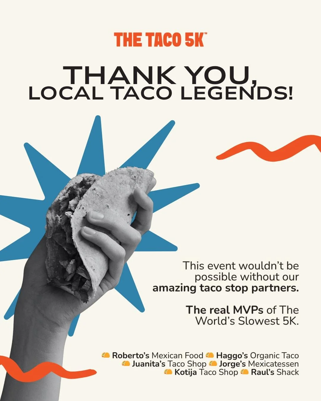 Behind every great 5K&hellip; there&rsquo;s an even greater taco. 🌮🔥

A huge shoutout to the incredible local taco shops that make The Taco 5K possible! From classic carne asada to crispy fish tacos, these Encinitas icons bring the flavor, heart, a
