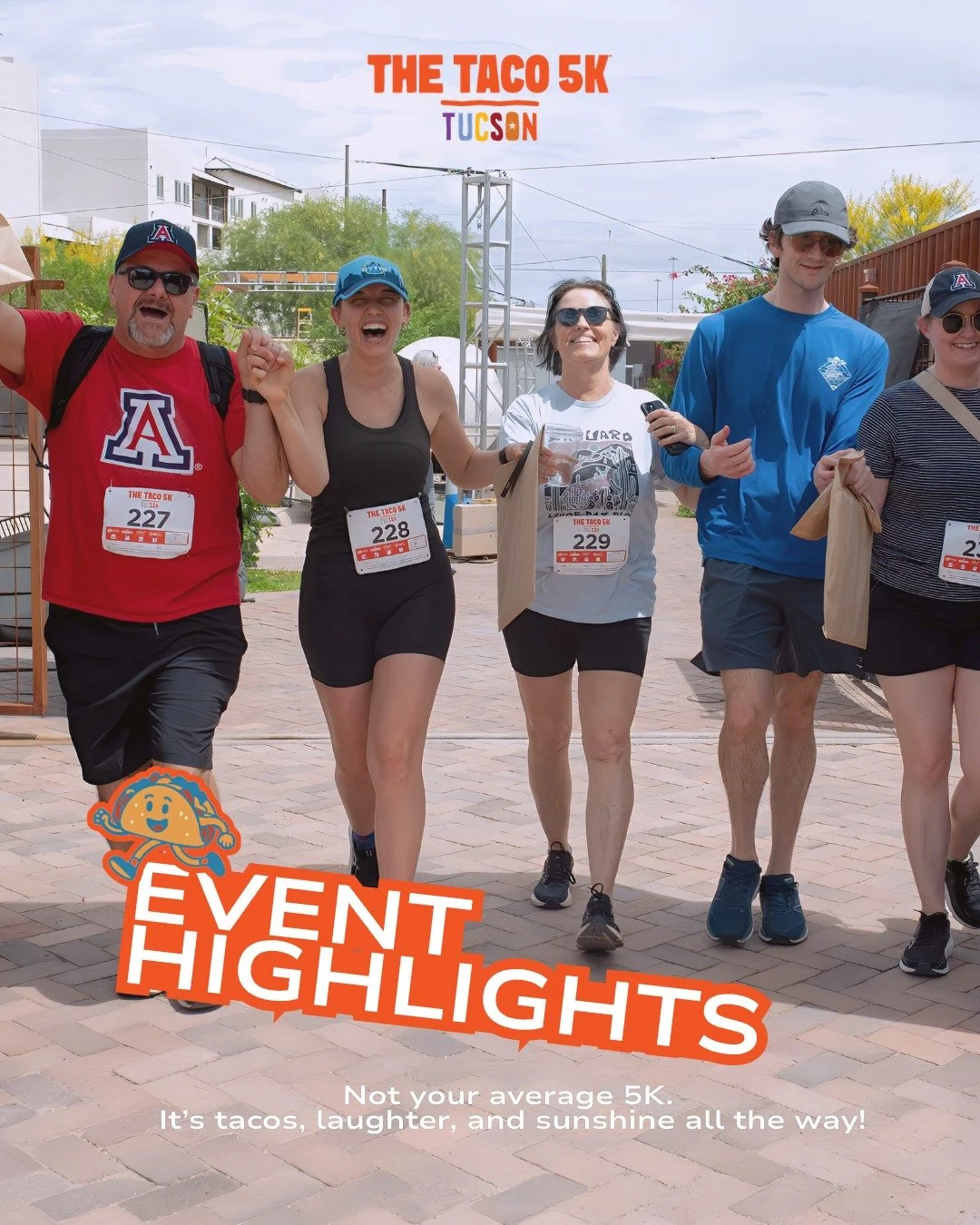 Tucson, you absolutely crushed it. 🌮🔥

Here's part 1 of your official recap from The Taco 5K - and honestly, the photos speak for themselves.

Matching Taco Squad tees. A full hot sauce costume. Friends crossing the finish line together with tacos 