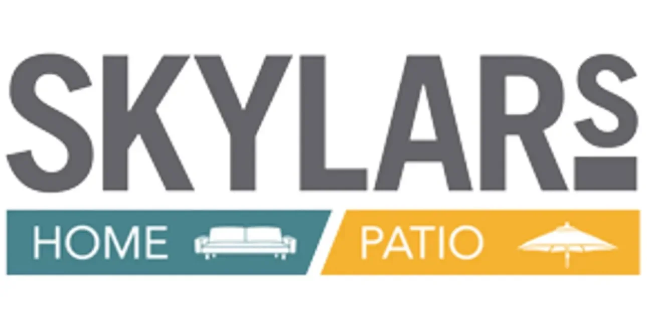 Logo for Skylars with text 'Home' and 'Patio', icons of a sofa and an umbrella.