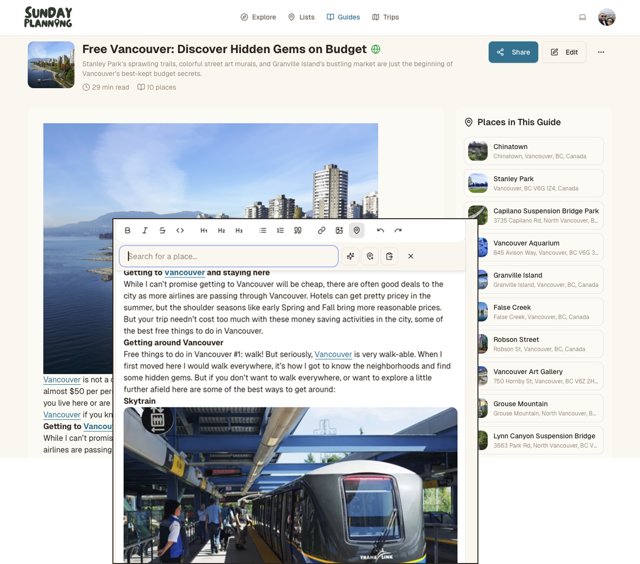 Sunday Planning guides