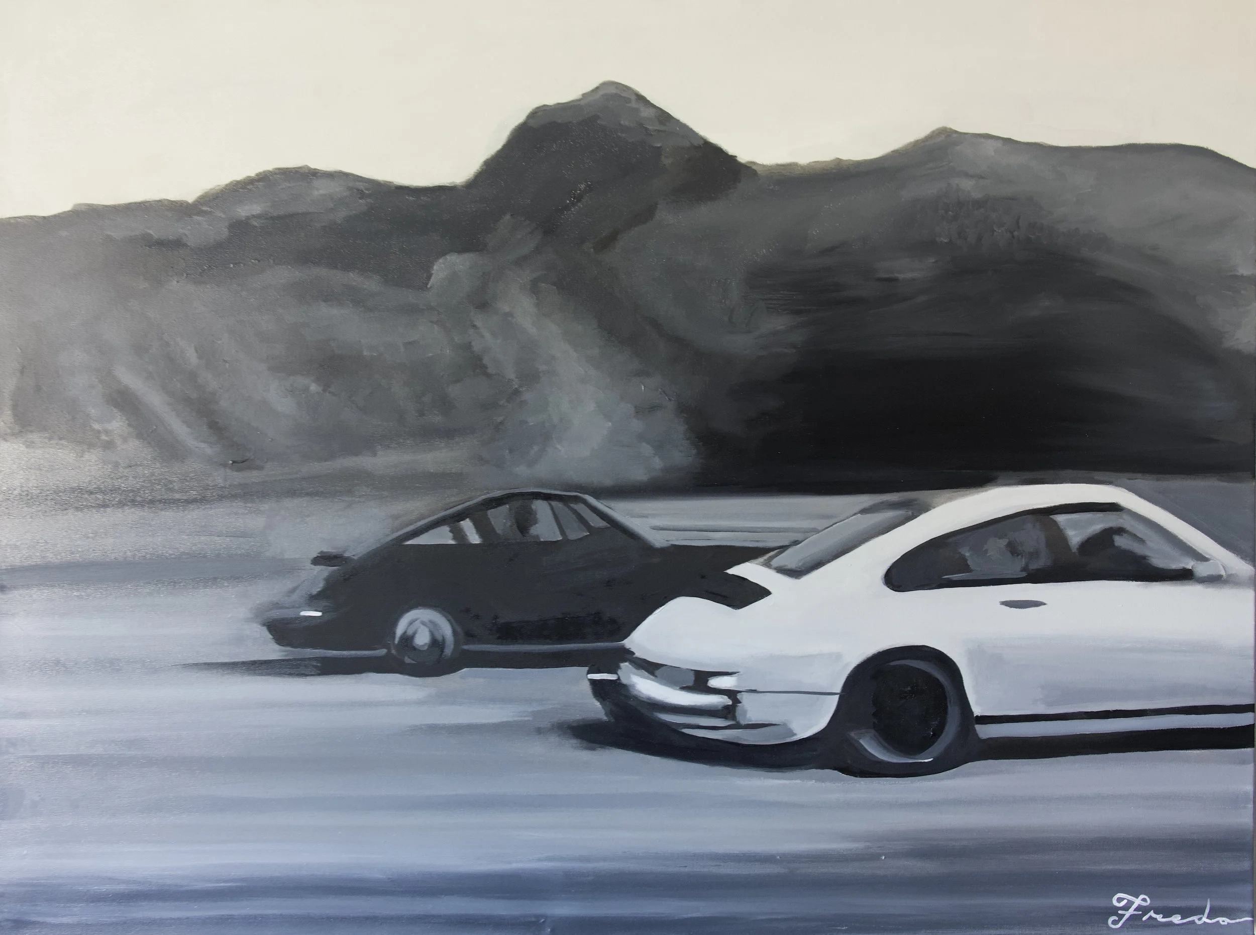 In the Fast Lane, 2026. Oil on canvas - 36 x 48in 