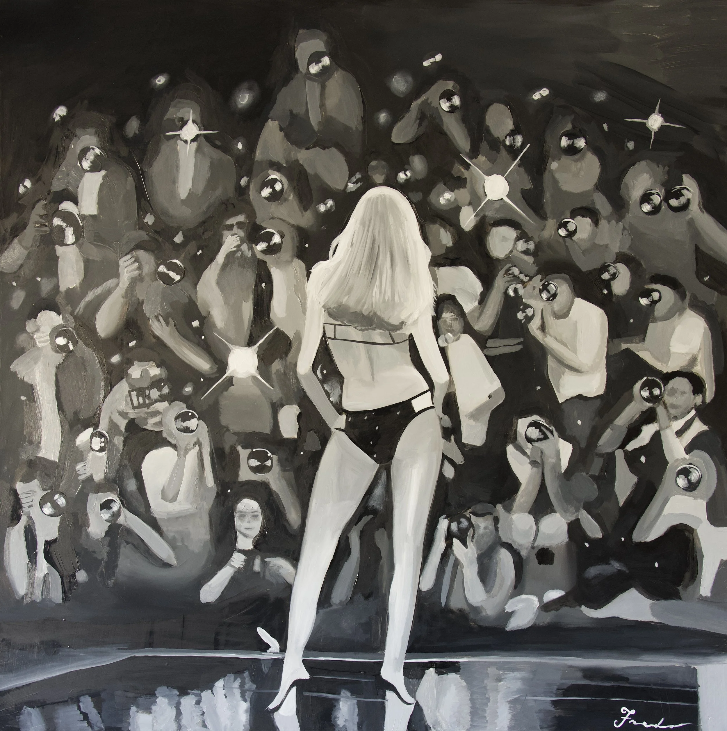 Under the Gaze, 2026. Oil on canvas - 49 x 49in 
