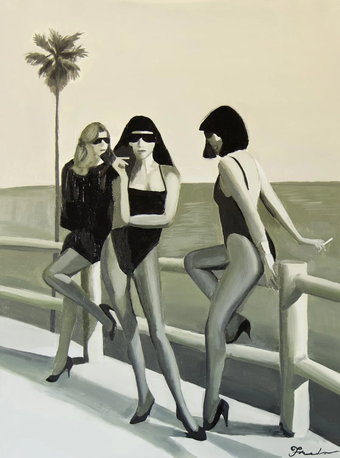 Trois à la Plage, 2026. Oil on canvas -  36 x 24in 