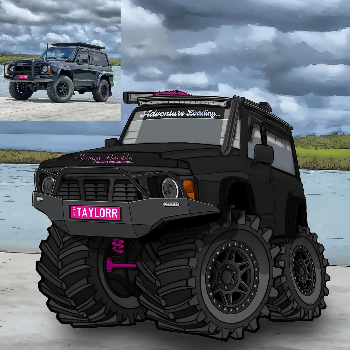 Check out Taylor&rsquo;s patrol after her makeover! I'm obsessed. Cartoon vs real life rig comparison.🤍🤍 @taylorrs.adventures @adventuregirls4wd 

#cartoon #cartoon4wd #girls4wd #adventuregirls