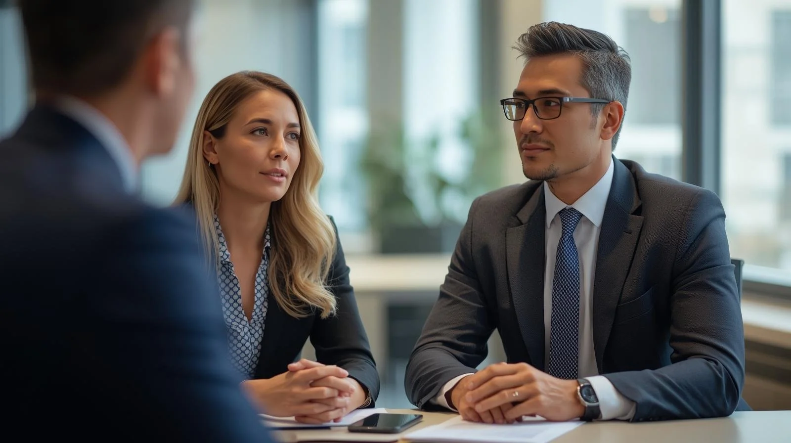 a woman consulting a man about recruitment.jpg