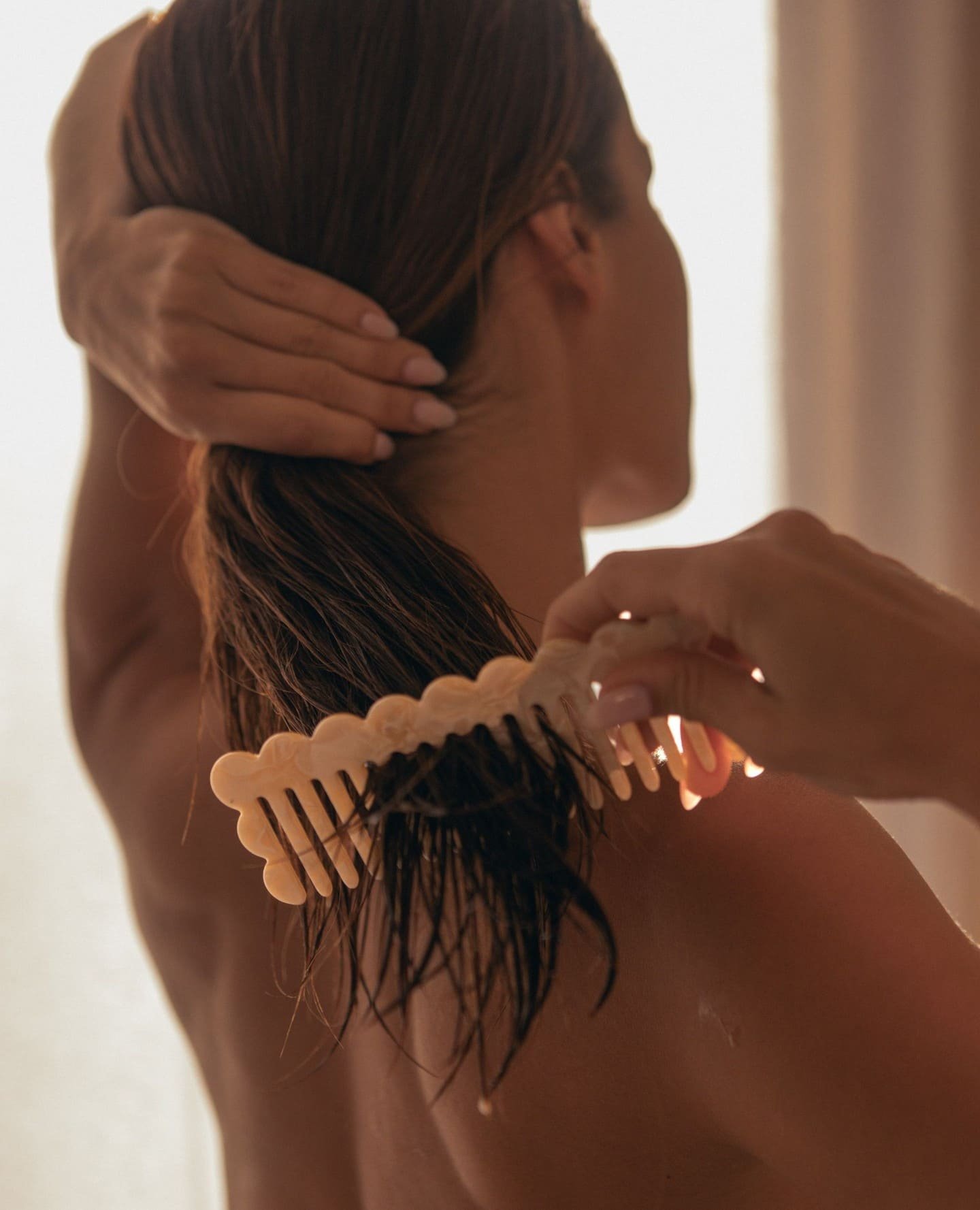 Deep conditioning hair treatment at Muse Hair Salon Waipahu for healthy, shiny hair.