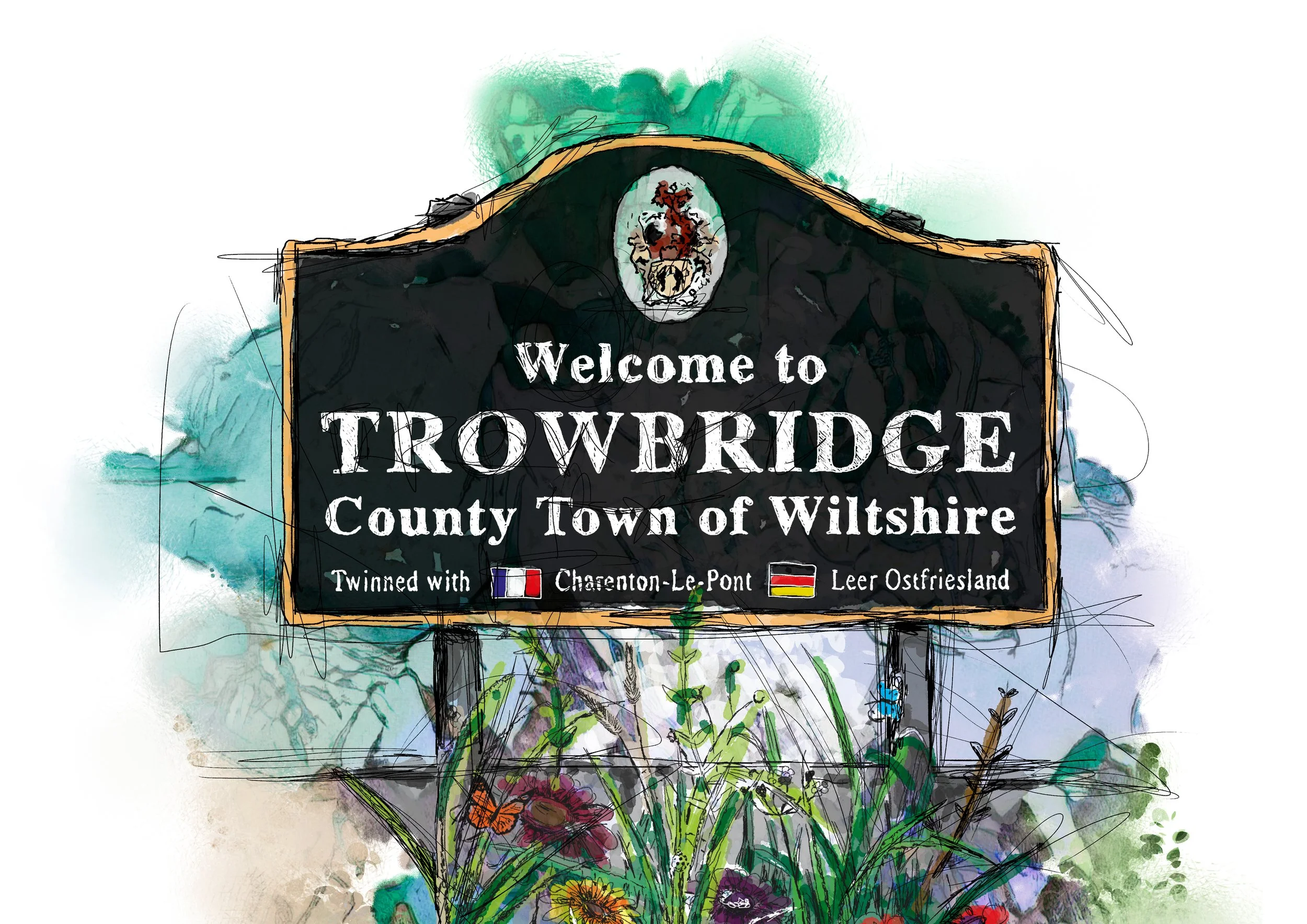 Quirky Trowbridge Street Signs – Illustrated Prints and Postcards
