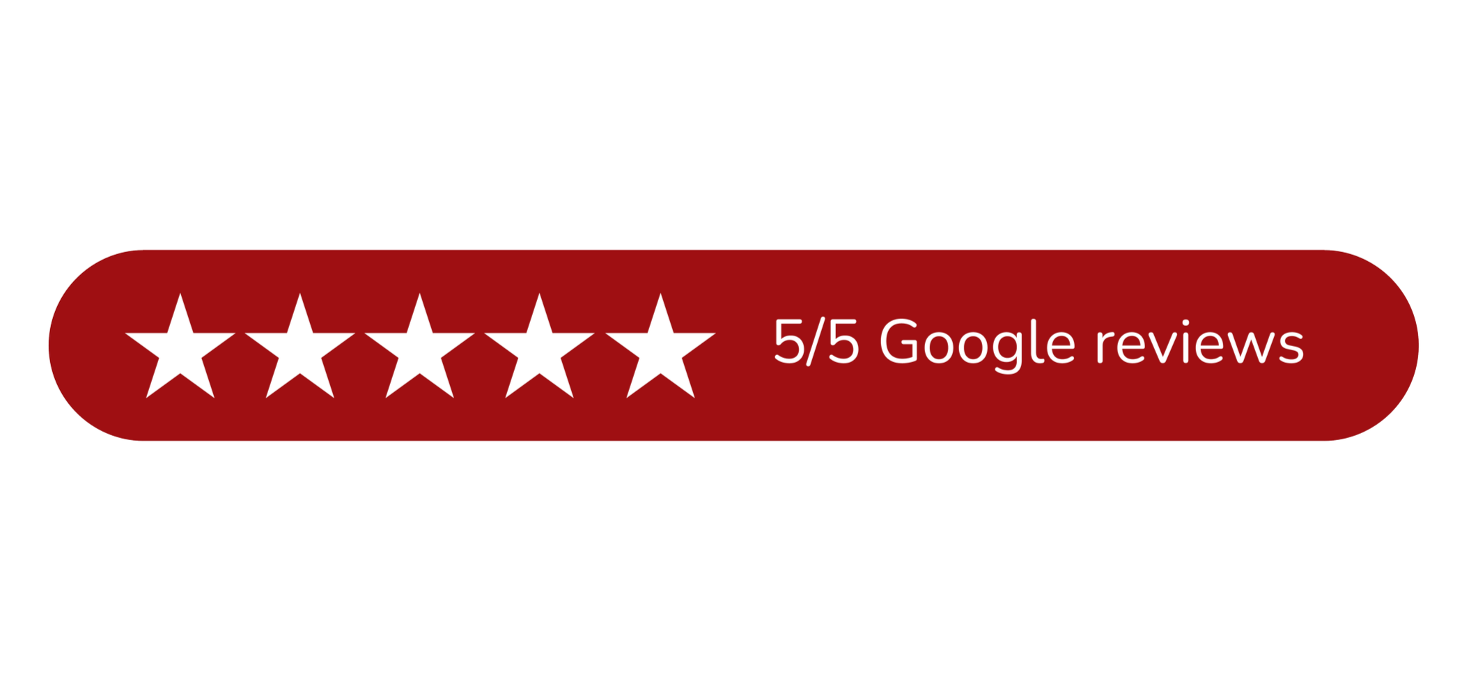 5 witte sterren 5/5 Google reviews