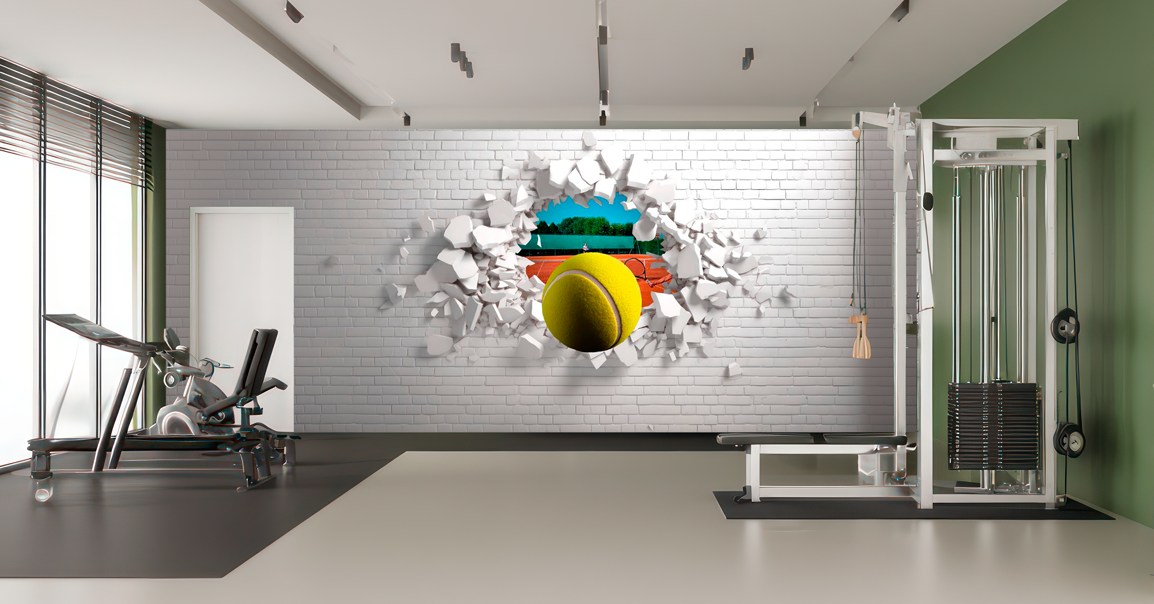 3D Sports Wallpaper – WOW Peel & Stick Interactive Mural - Cover  161 sq/ft (23,250 m2) & 226 sq/ft (32,500 m2)