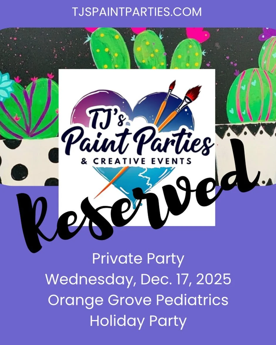 Looking forward to hosting the Orange Grove Pediatrics Holiday Staff Paint Party at their office this season. 🎨✨
A fun and creative way for their team to celebrate together.

Planning a staff event of your own?
Book your private paint party &rarr; T