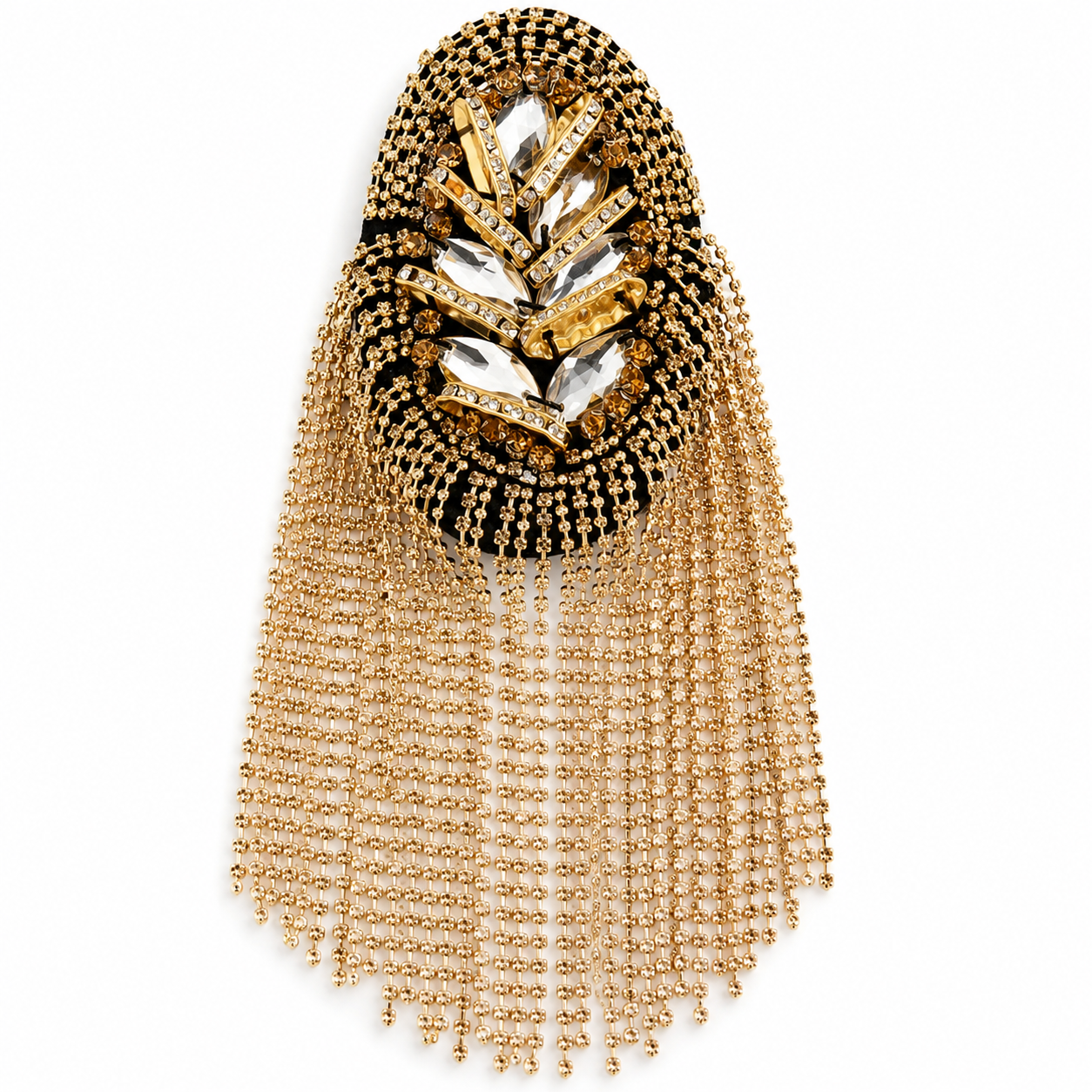 Broche Joya con Flecos Dorados