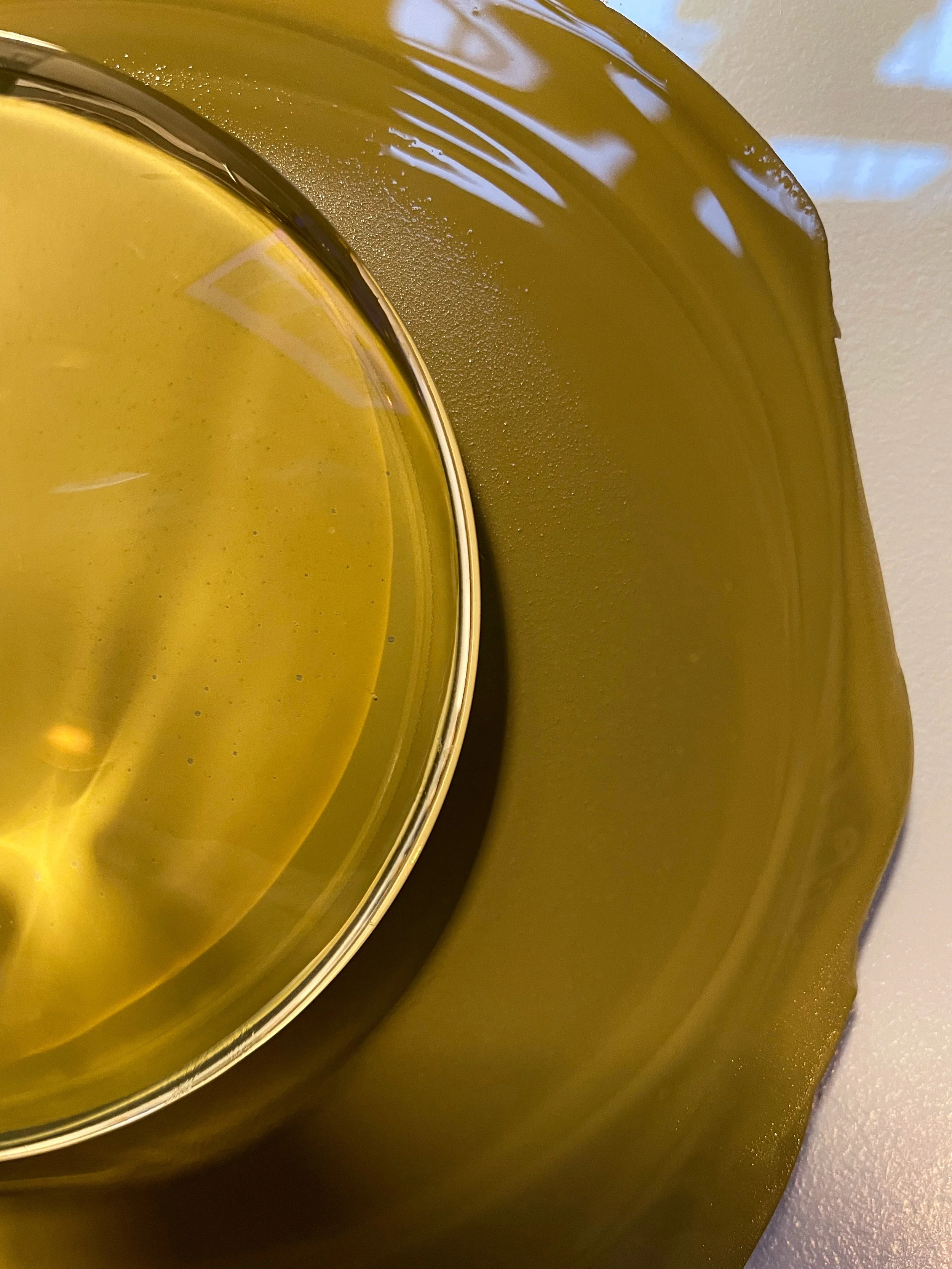 Groene omber ongebrand met glazen loper