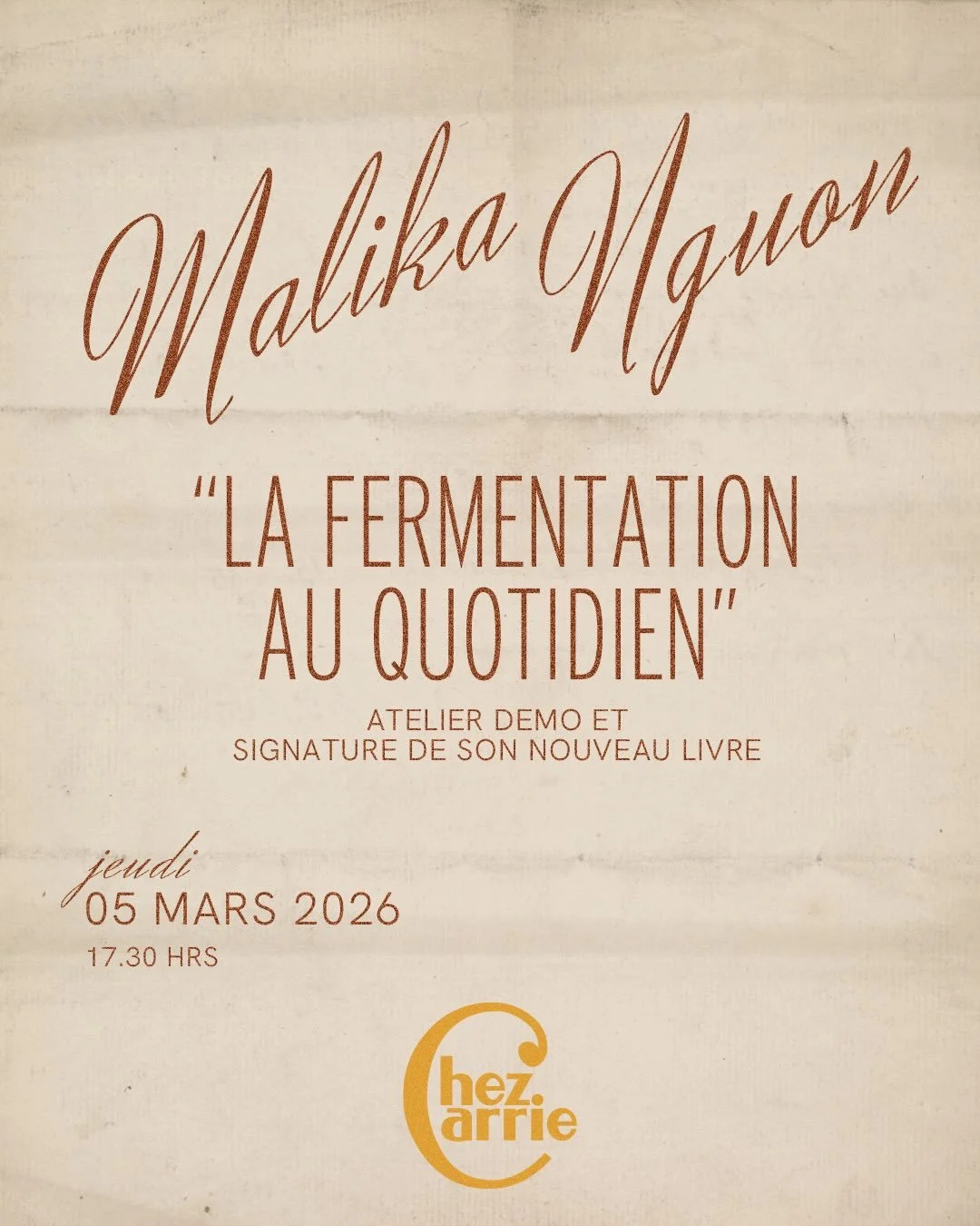 KIMCHI D&Eacute;MO ! Apprends &agrave; faire ton bocal le 5 mars avec @mlk_cuisine_ + d&eacute;dicace de son nouveau livre et d&eacute;gustation de kimchi croquettes 😋

Atelier gratuit, sans inscription