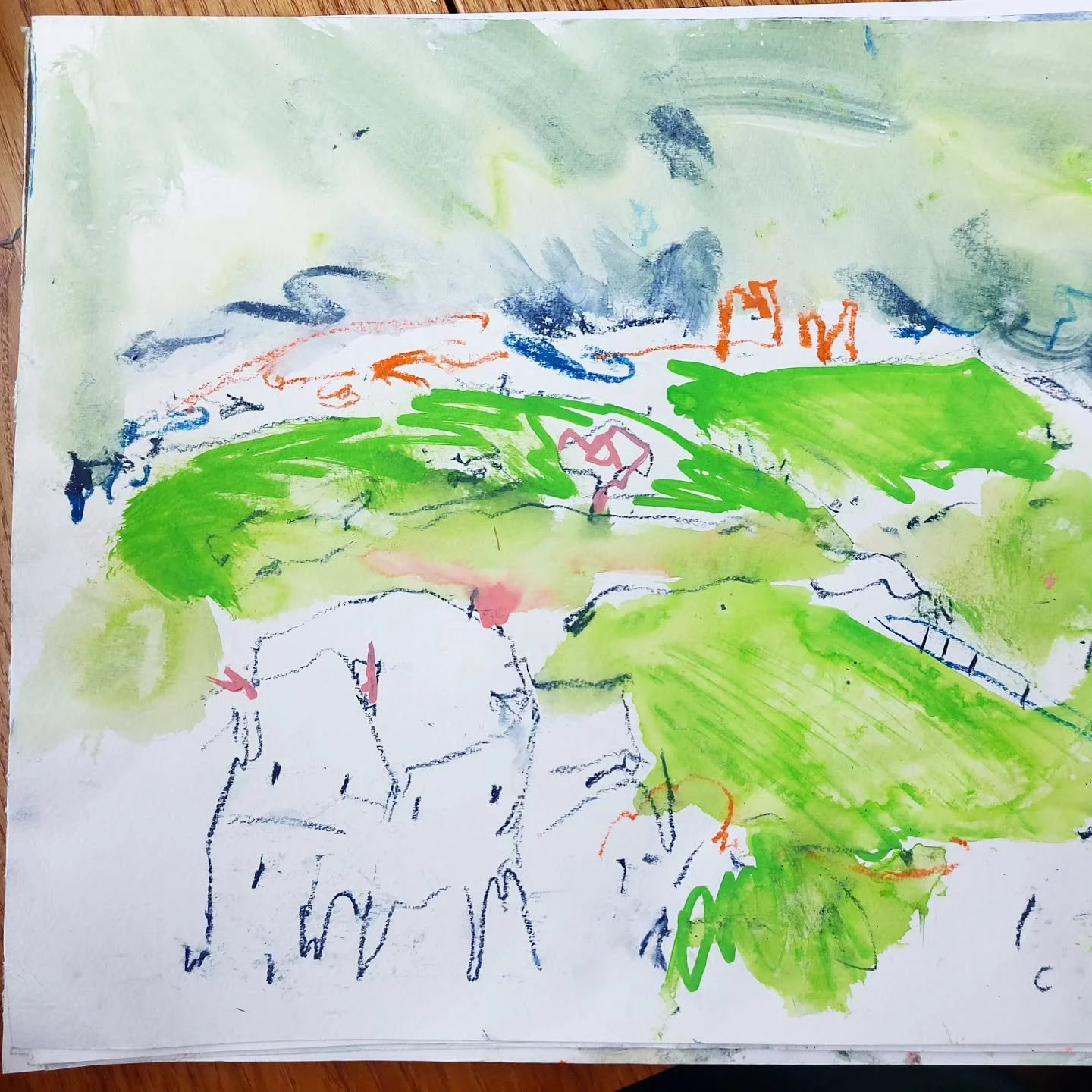 Wheal Basset with @sketching_cornwall. 

The mines the rain clouds the cows and horses in the distance 😌🥰❤️🌻. I will be back to draw you some more :)).

#leahbooteillustration #walktoseeweather