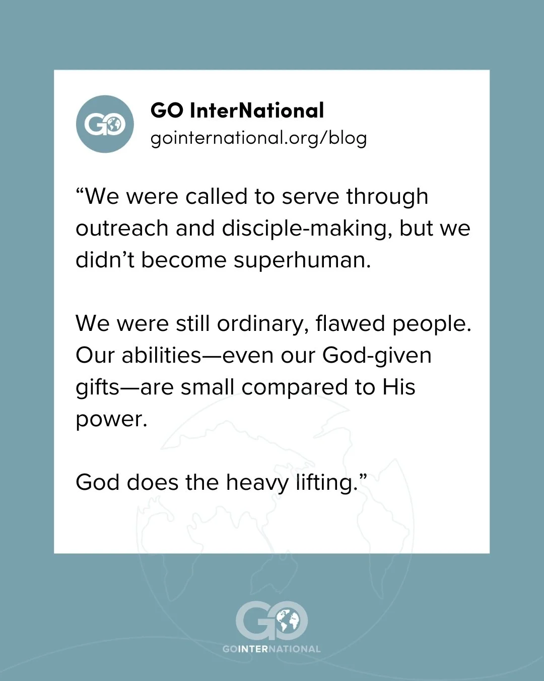 Ever felt unqualified to say yes? You&rsquo;re not alone.

One first-time team member in Lima learned that obedience isn&rsquo;t about becoming superhuman &mdash; it&rsquo;s about trusting God to do the heavy lifting.

If you&rsquo;ve ever wondered w