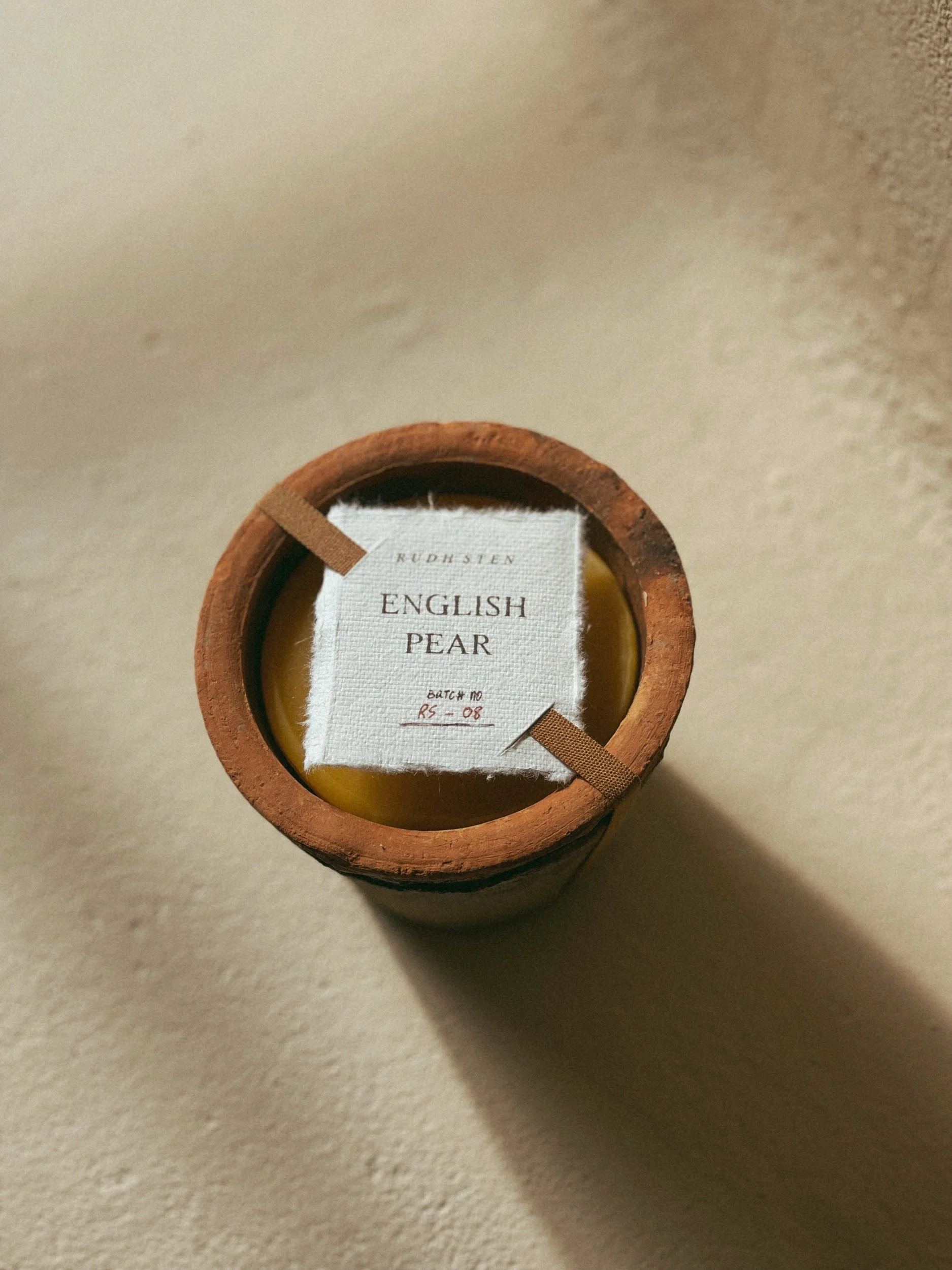 English Pear Natural Beeswax Candle