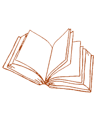 Outline of an open book with pages fanning out.