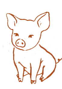 Line drawing of a small dog, possibly a Chihuahua, sitting and facing forward.
