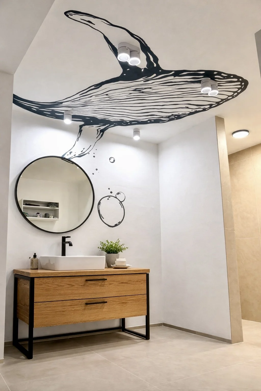 Wal Wandmalerei an Wand und Decke