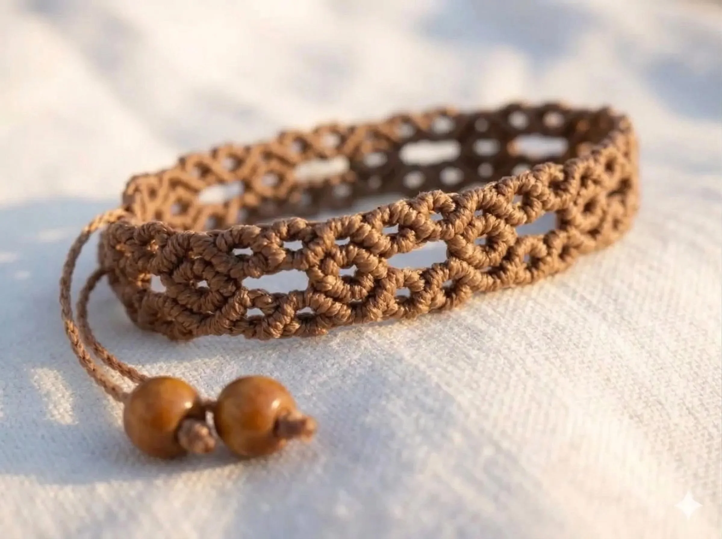 the grounded visionary bracelet | geometric infinity micro‑macramé + natural wood accents | customizable + adjustable