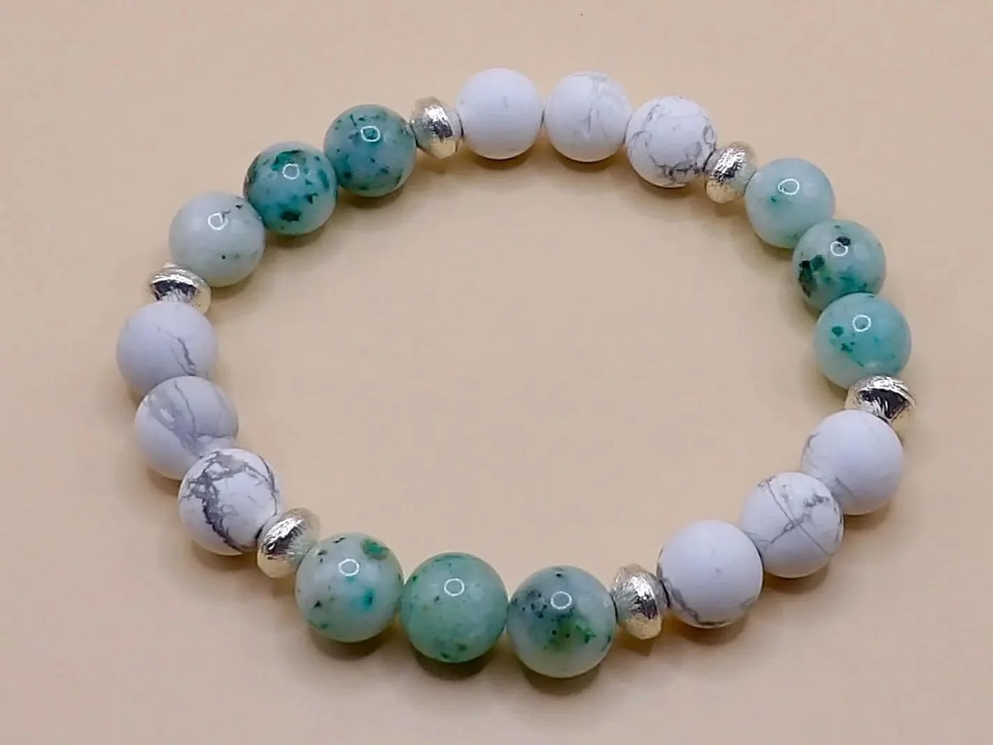 handcrafted brushed sterling silver jewelry featuring a calming "serene duo" of natural matte gemstones.