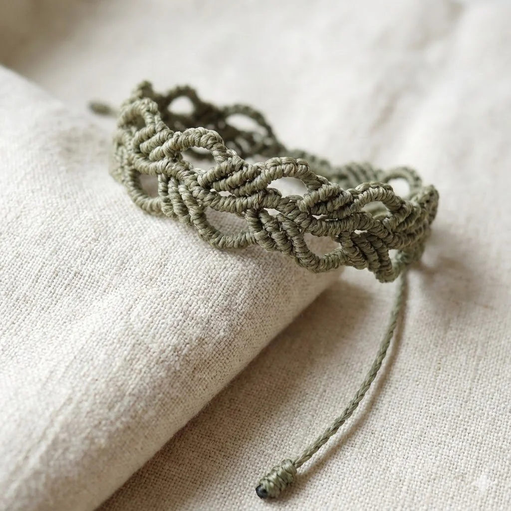 the botanical weave bracelet | handmade micro macramé | adjustable sliding knot | choose your color