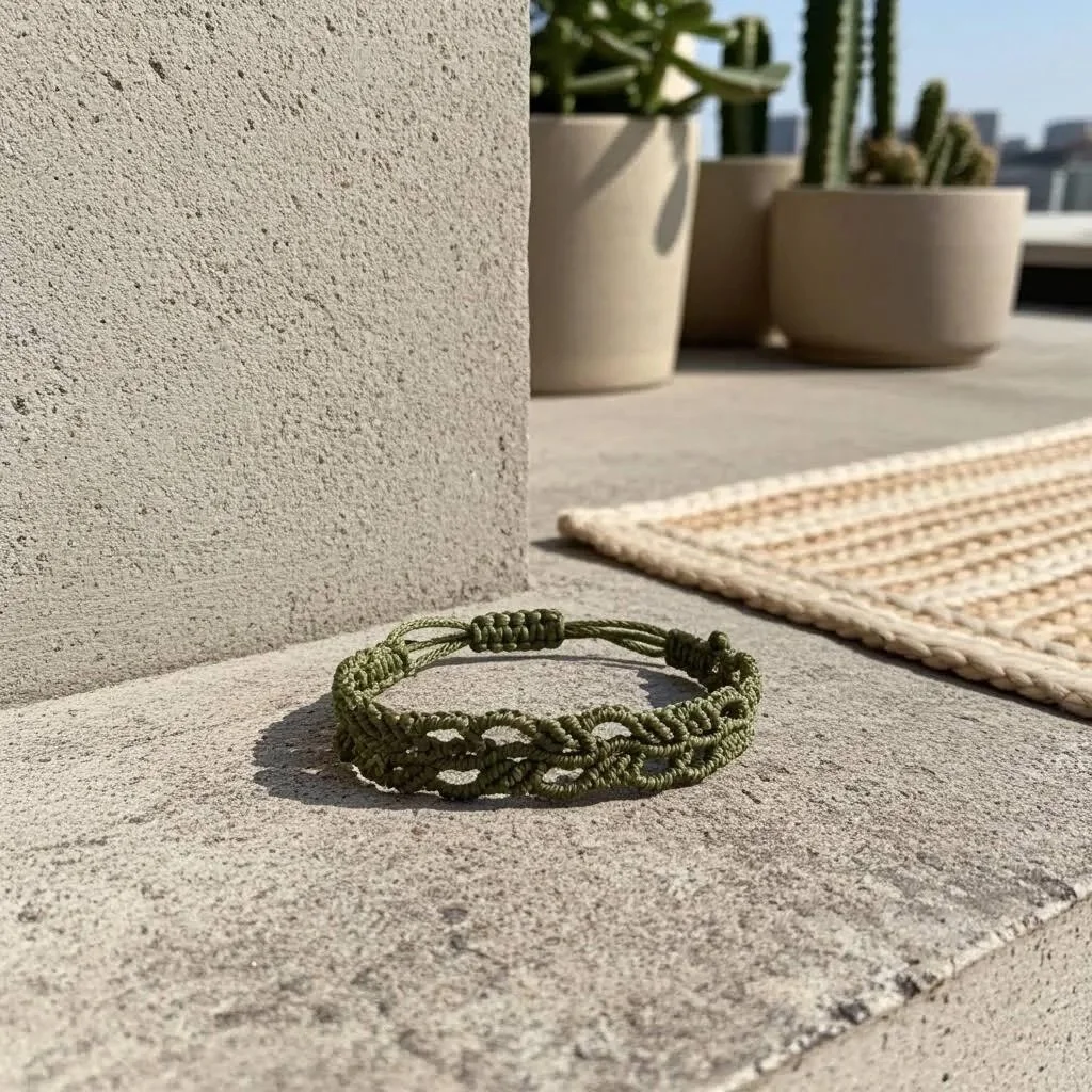 detailed view of the precision knots in the botanical weave, showcasing the quality that makes it a customer favorite.