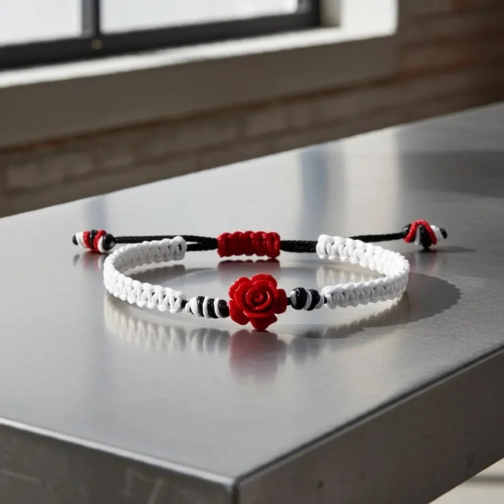 close-up of the artistic romantic bracelet highlighting the intricate carvings of the jasper stone and the artisanal sliding knot finish.