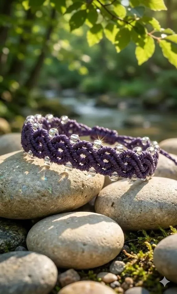 handcrafted bohemian jewelry featuring a customizable cord palette and radiant silver-lined glass bead inserts.