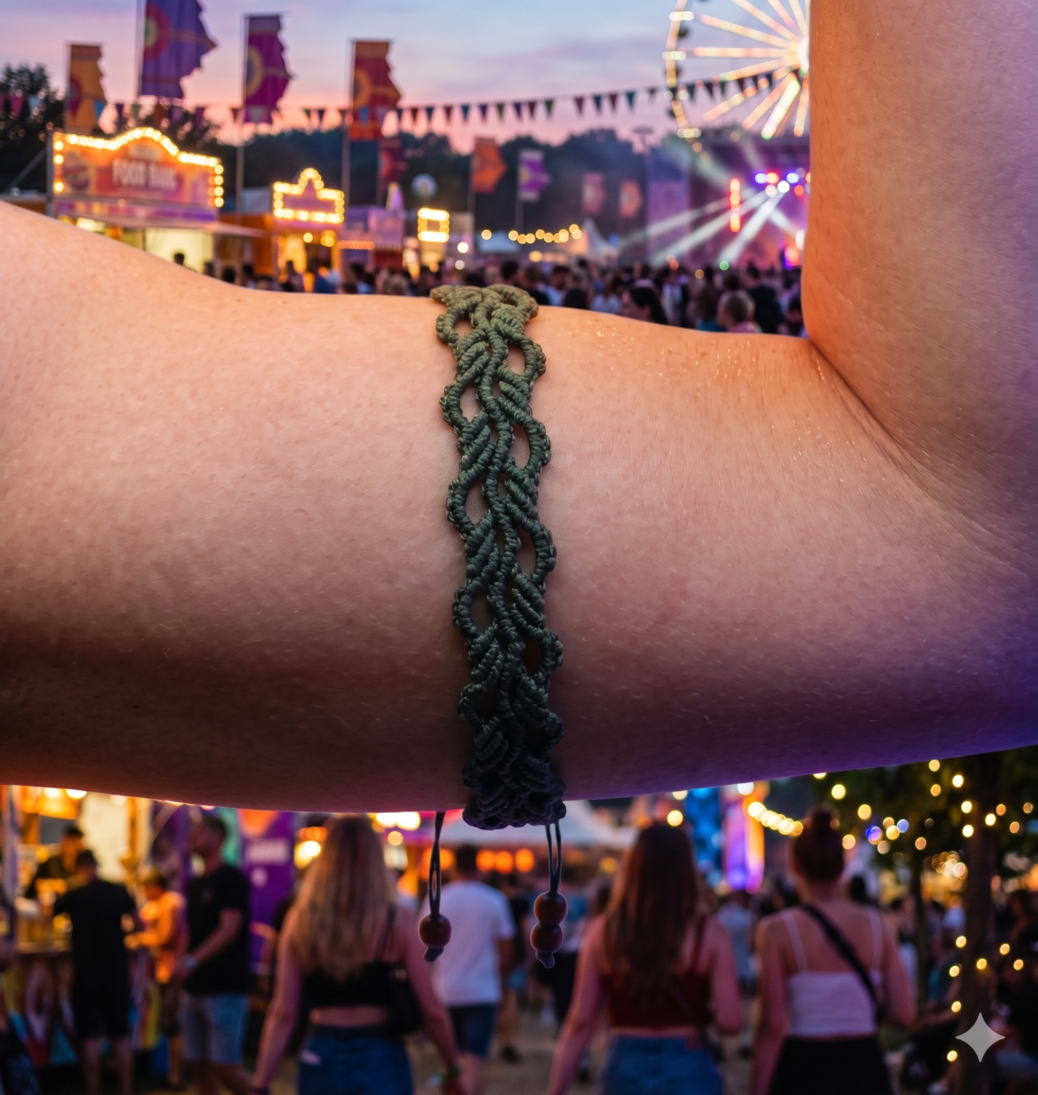 the botanical weave bicep cuff | handmade macramé arm band | adjustable upper‑arm fit | choose your color | unisex