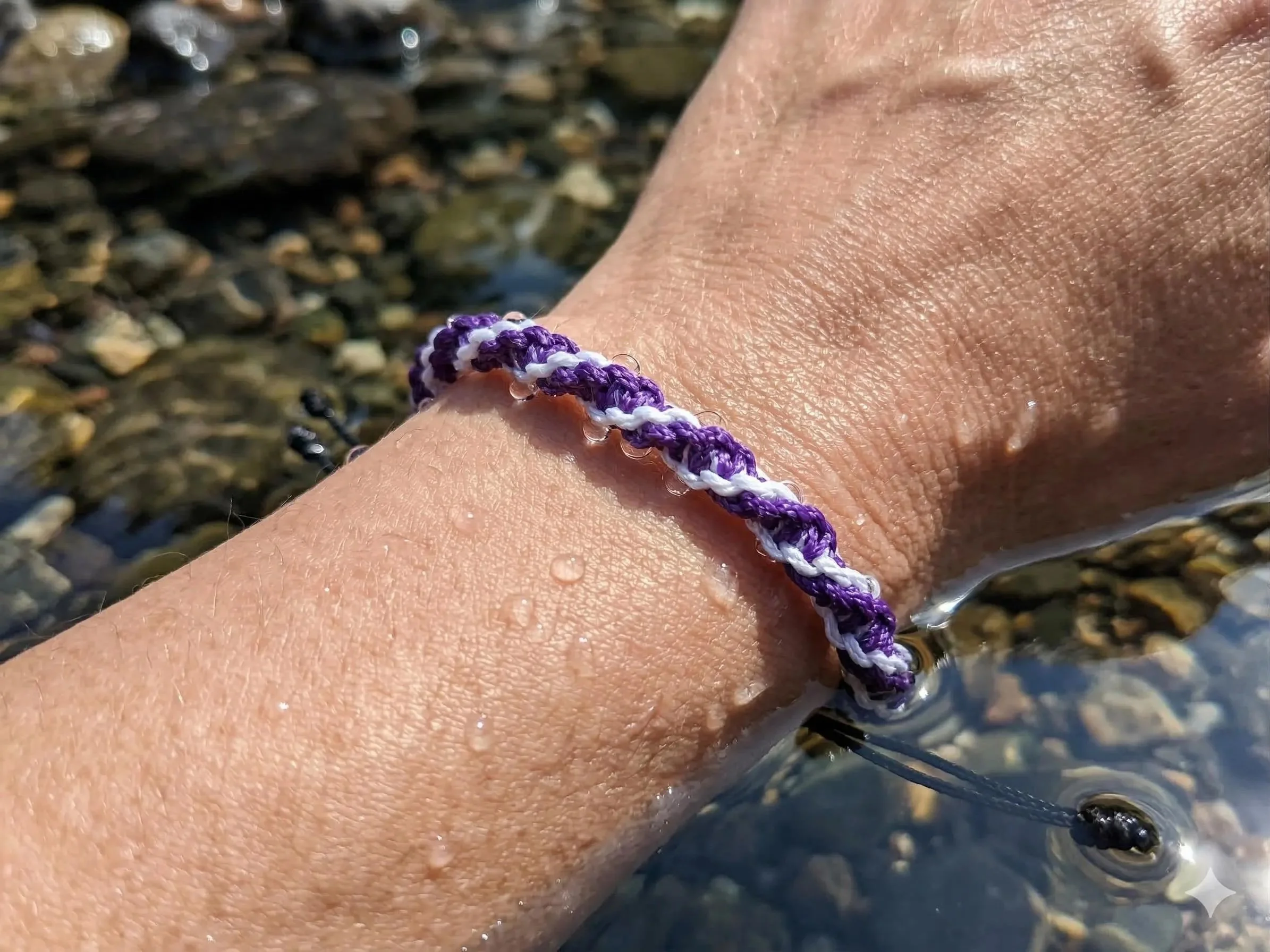 a sleek and functional twisted cord bracelet showing the adjustable sliding knot closure and minimalist aesthetic.