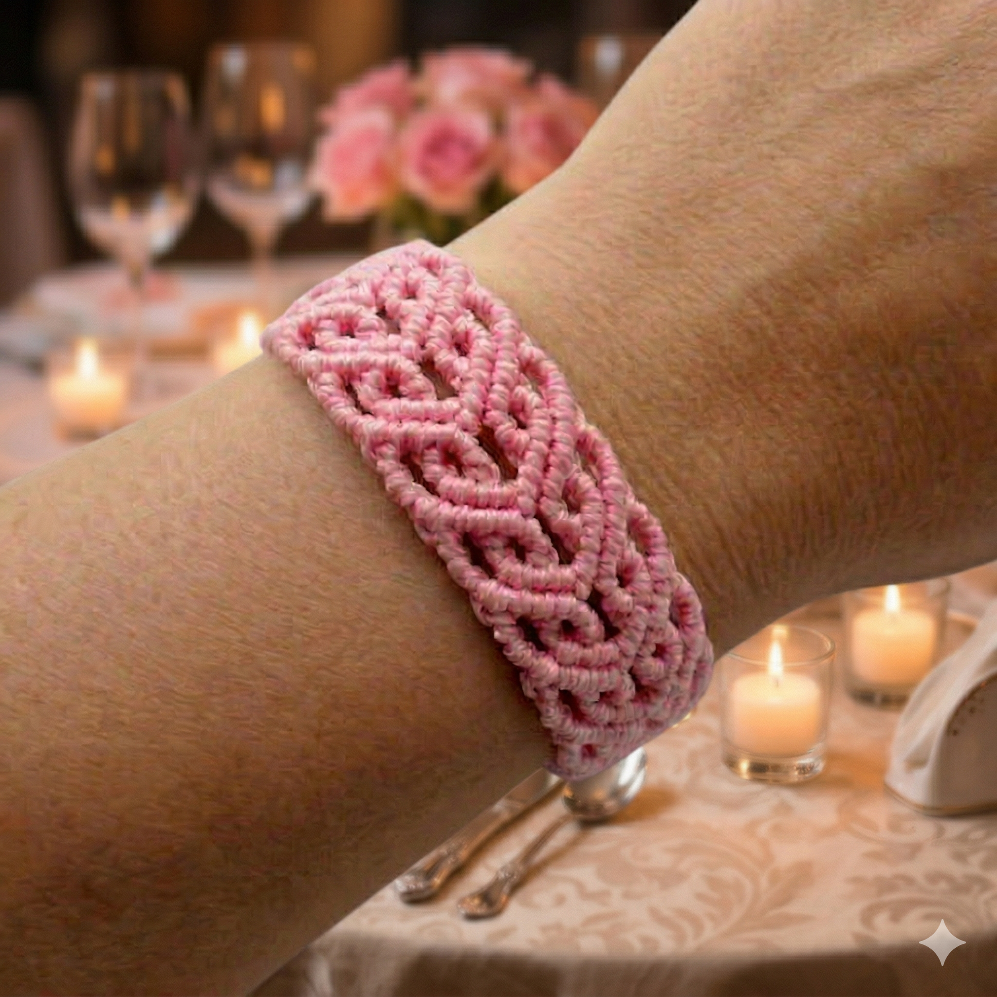 the skybound heart bracelet | custom‑color micro‑macramé cuff | celtic heart weave