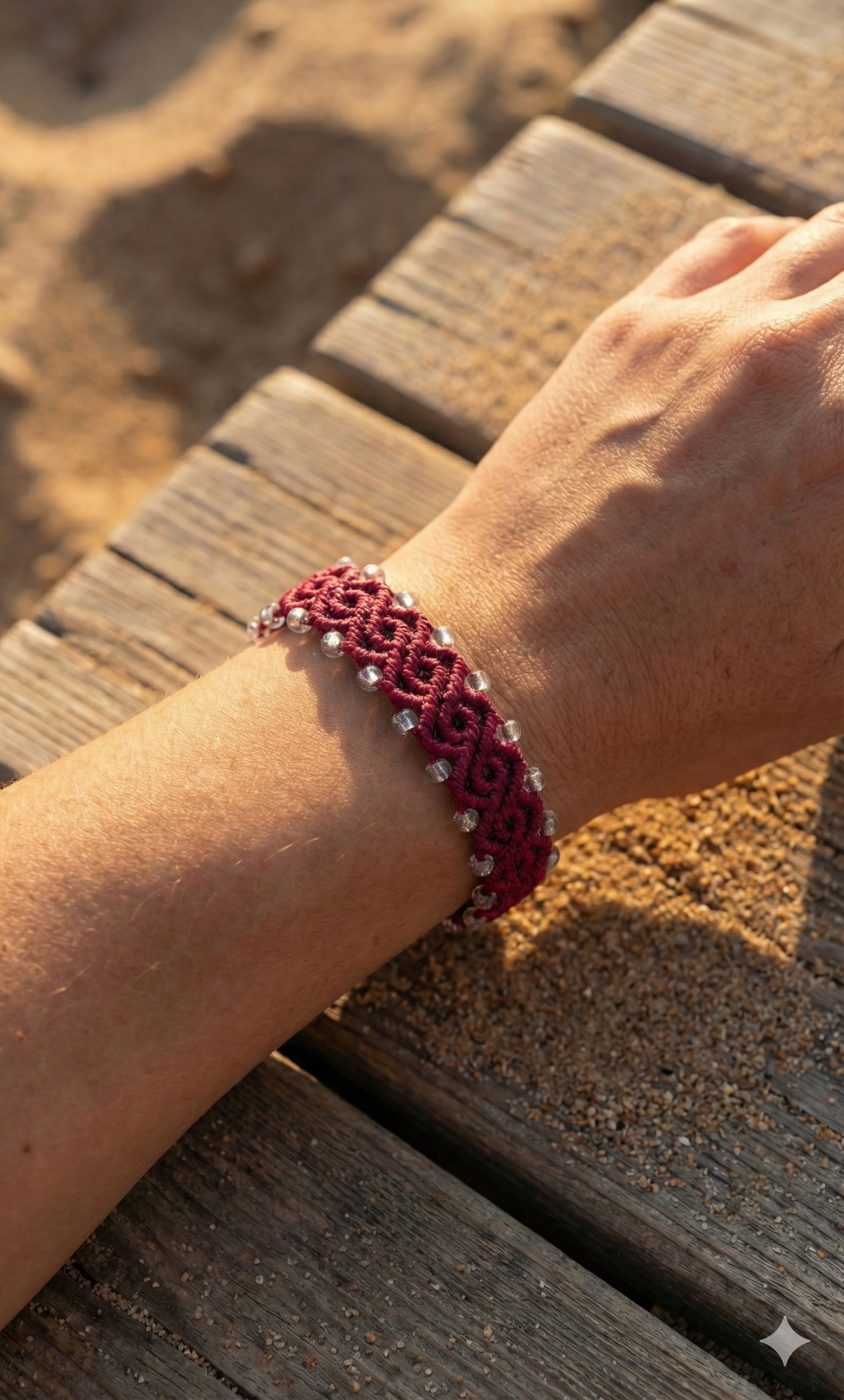 the bohemian artisan bracelet | micro‑macramé + silver‑lined glass beads | adjustable | choose your color