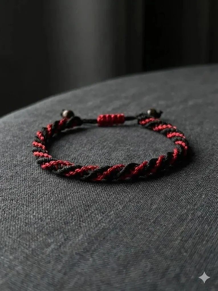an adventure-ready twisted macramé bracelet that is fully adjustable and safe for swimming and showering.