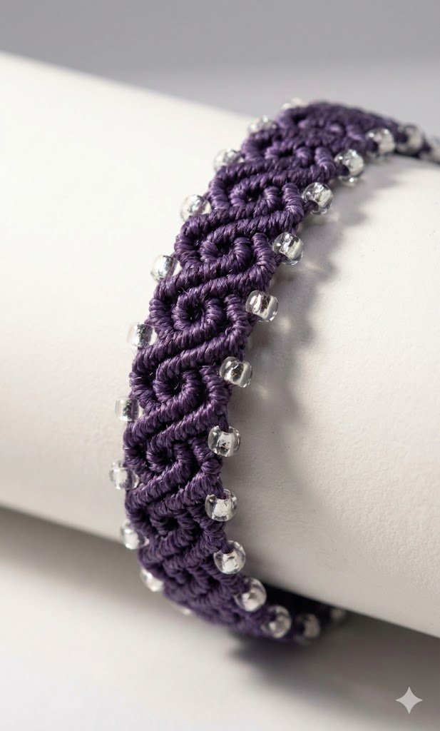 the bohemian artisan bracelet | micro macramé + silver‑lined glass beads | adjustable | choose your color