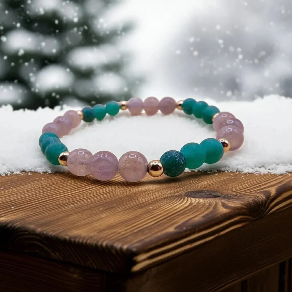 the earthy mystic bracelet styled with a watch to demonstrate its "professional mystic" and "quiet luxury" appeal.