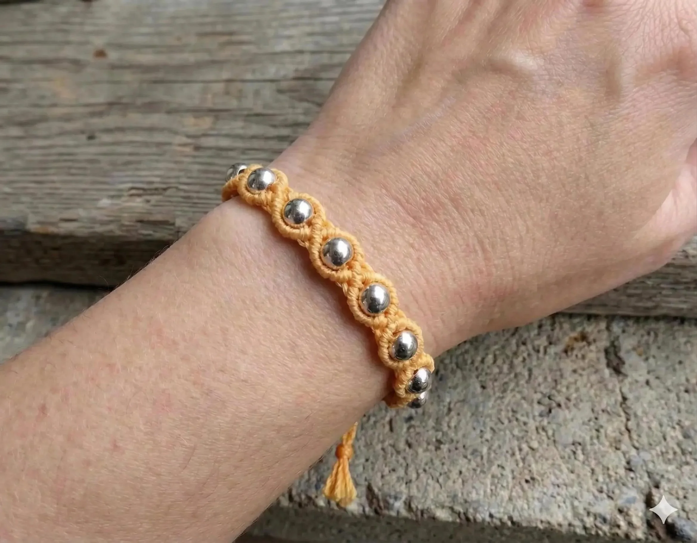 the grounded modern bracelet | weighted micro‑macramé + stainless steel beads | choose your color