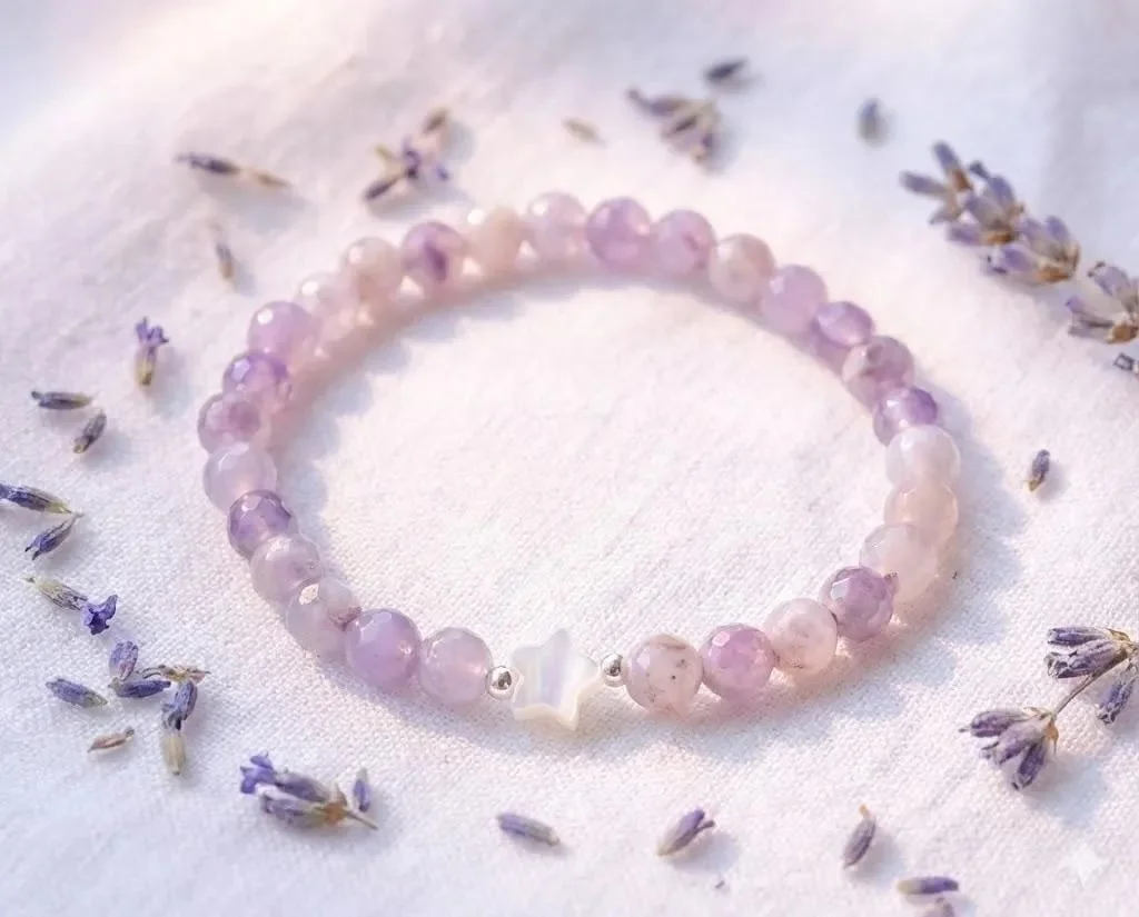 handcrafted tarnish-resistant jewelry featuring genuine lavender jade for emotional serene and a premium hypoallergenic silver finish.
