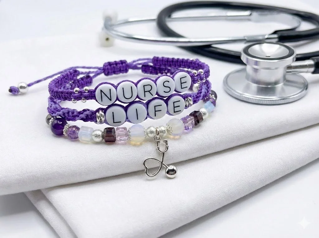 the healer’s heartbeat set | sterling silver + macramé + gemstone stack