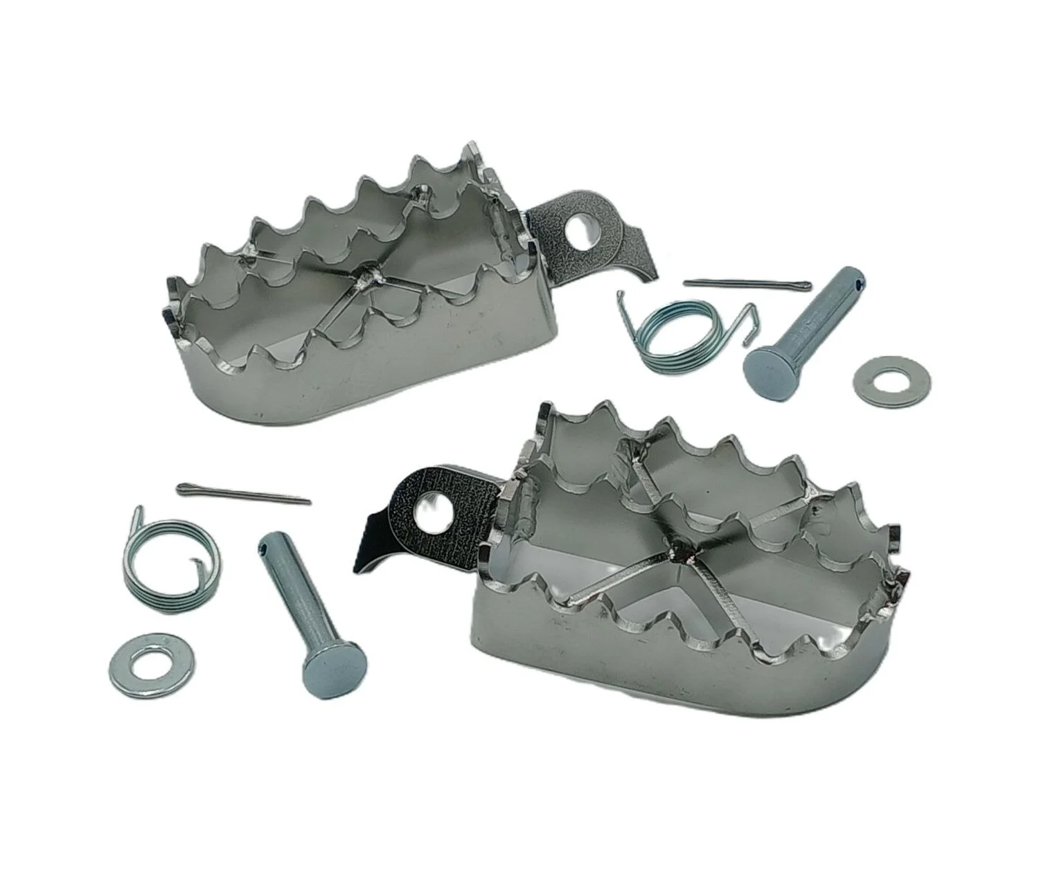 Honda Footpeg set CR125/250 '73-78 toothed widened Stainless Steel