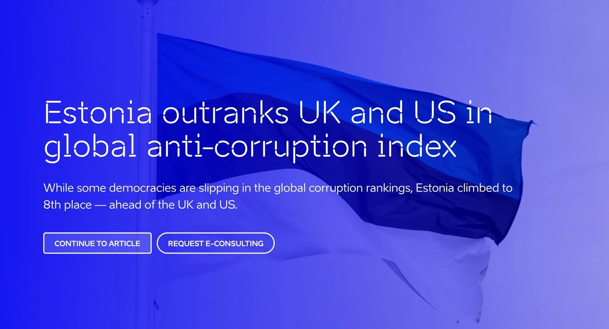 🇪🇪 Estonia: 8th least corrupt country in the world.
Ahead of the UK. Ahead of the US. 👇

📊 Estonia scored 76/100 in @transparency_international  2025 Corruption Perceptions Index.

🇬🇧 UK: 70. 🇺🇸 US: 64. Invest in Estonia
For a company in defe