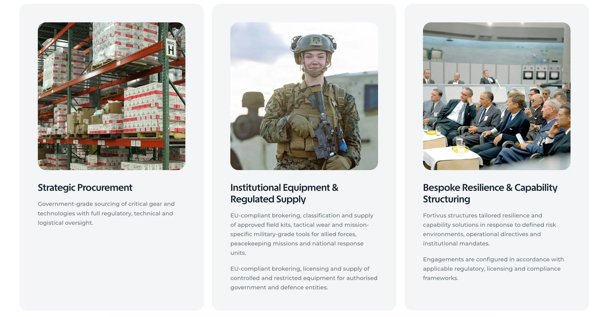 Worth saying plainly, since we get asked this a lot. Fortivus doesn't manufacture products or deliver turnkey emergency kits directly.

What we actually do is coordinate compliant sourcing of third-party equipment, strategic procurement, logistics co