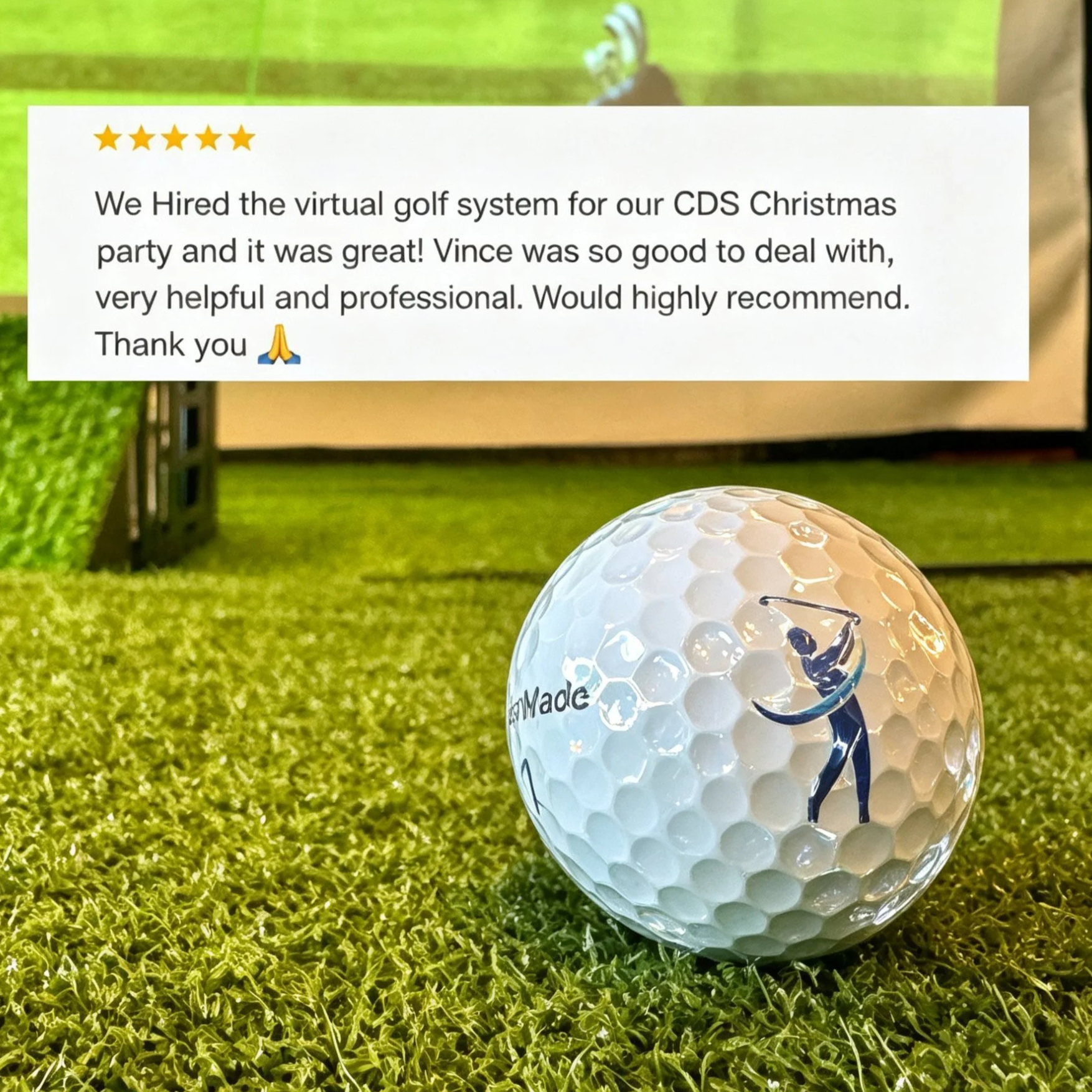 Work Christmas party review about a golf simulator experience.