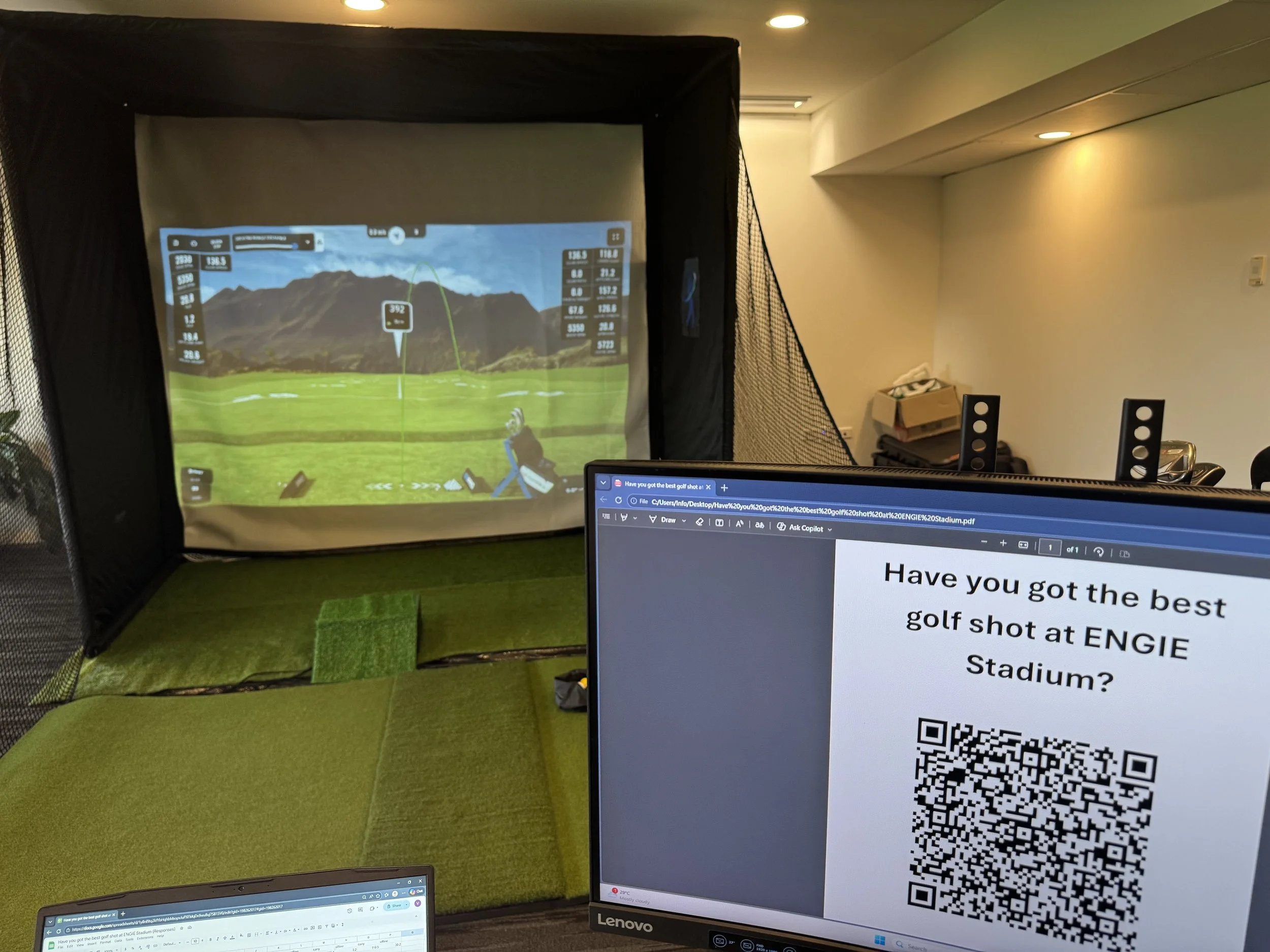 QR Code with Golf Simulator setup