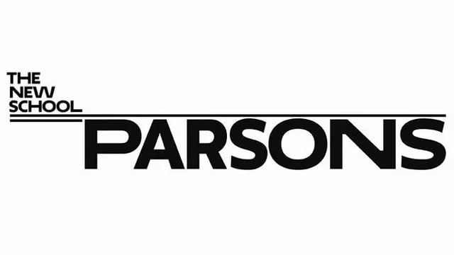 Black text on white background reading "The New School Parsons" with "Parsons" in larger font.