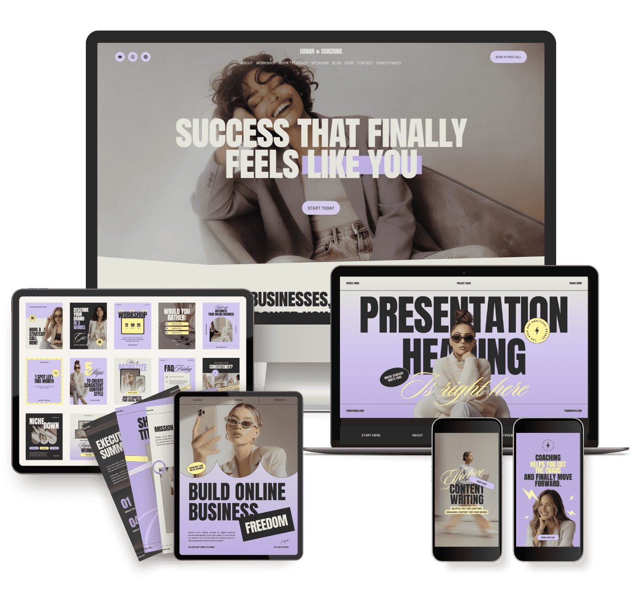 Hanah │ Power Squarespace Canva Bundle