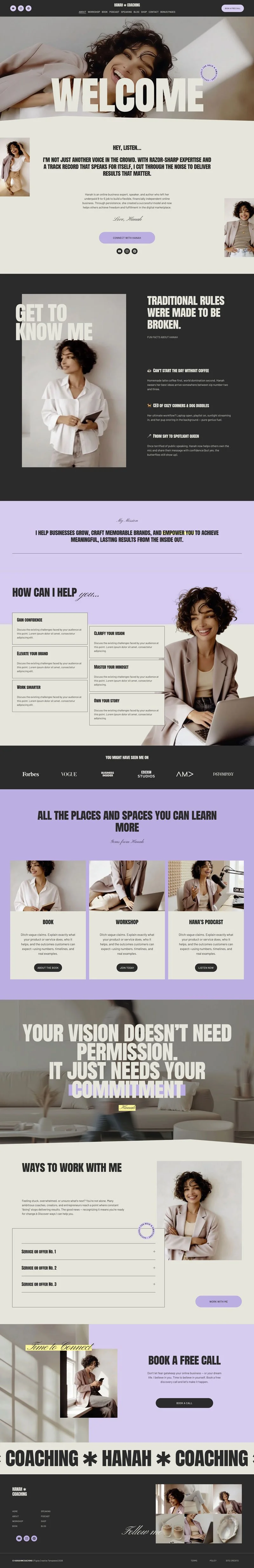 Professional modern Squarespace 7.1 Website template, Fluid Engine.