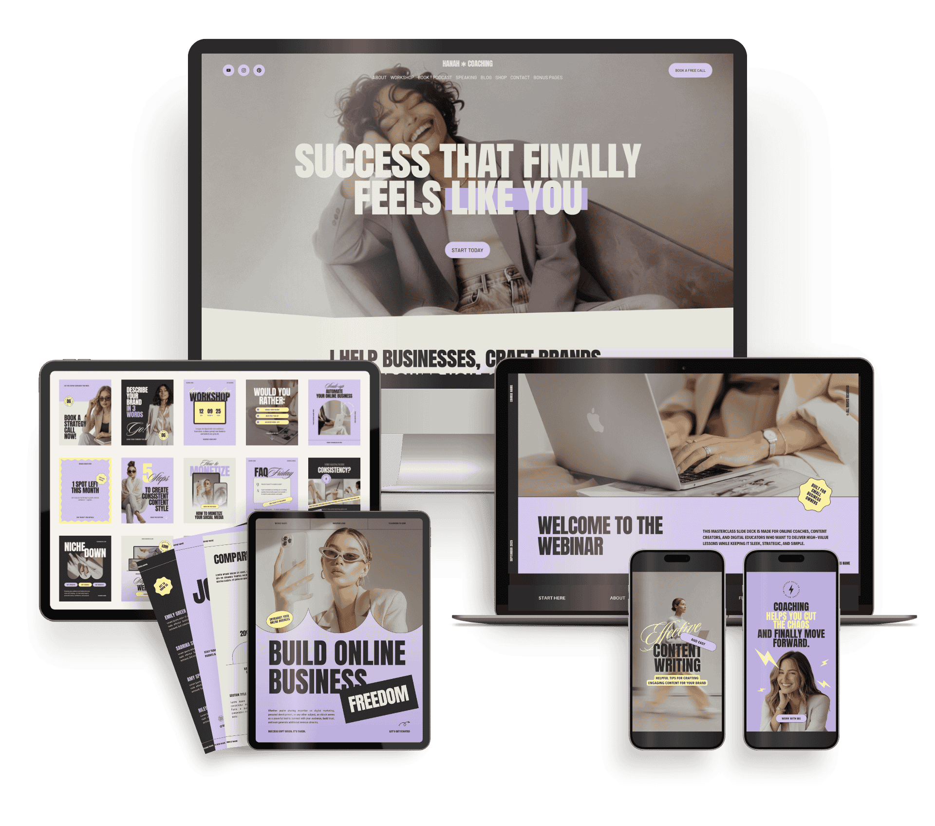 Hanah │ Power Squarespace Canva Bundle
